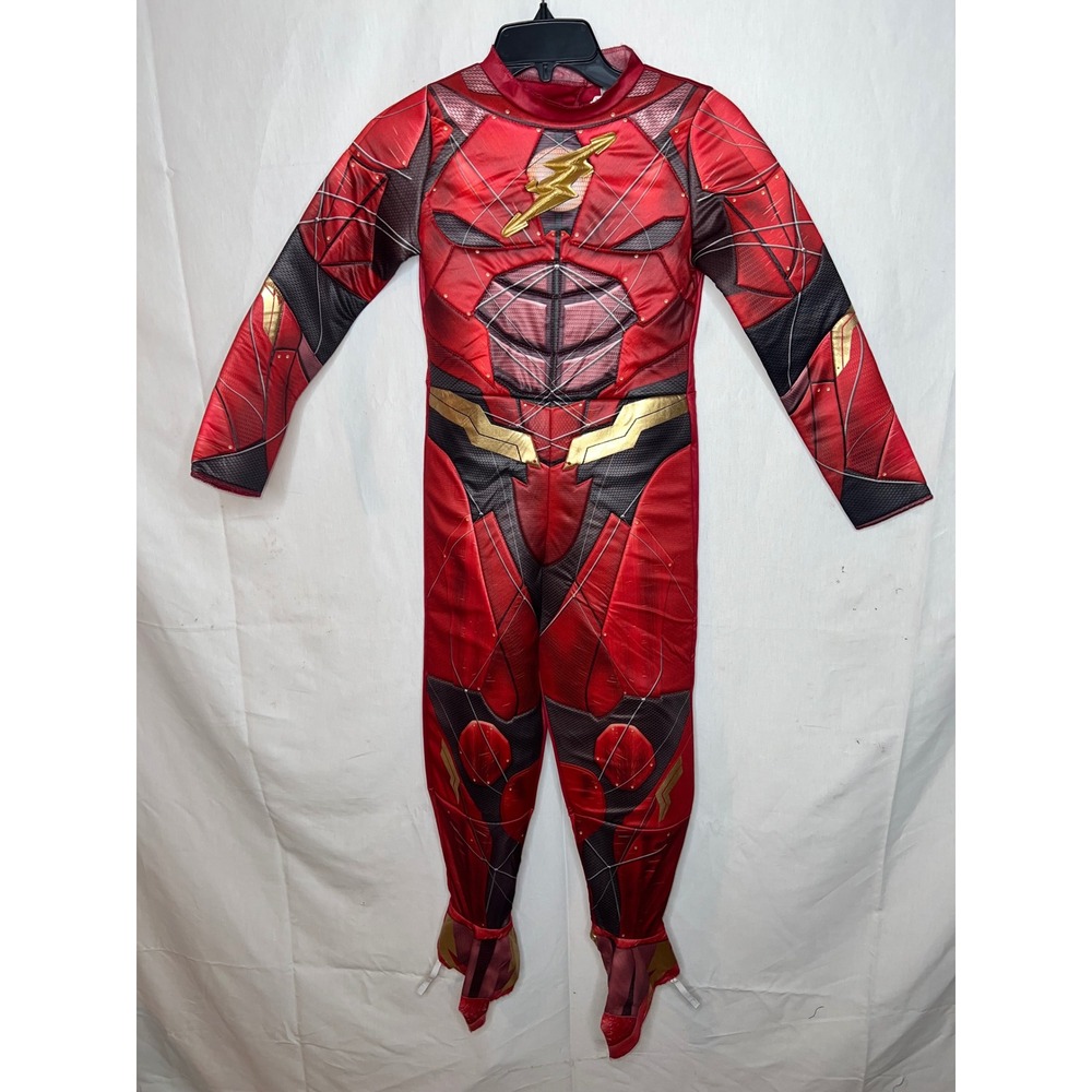 Justice League The Flash Superhero Costume Kids Red Jumpsuit‎ with Mask